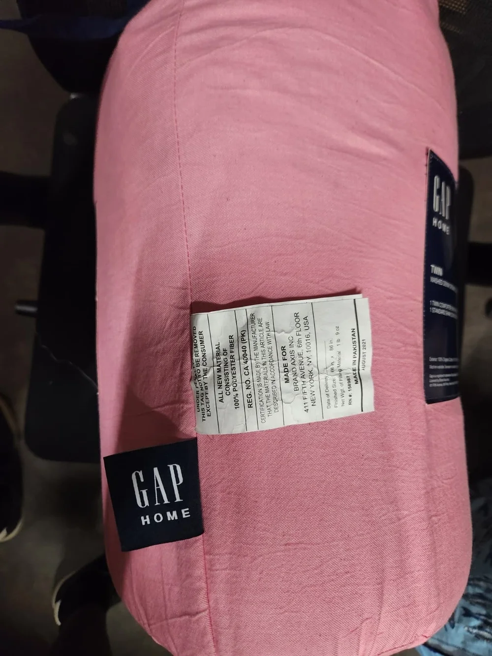 GAP Pink Twin Washed Denim Organic Cotton Comforter Set